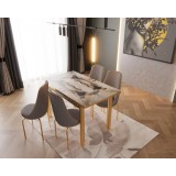 SET MASA EXTENSIBILA 4 SCAUNE LUX CULOARE GRI