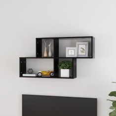 vidaXL Raft de perete, negru, 100x18x53 cm, PAL