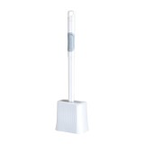 Perie de Toaleta, Flippy, cu Recipient pentru Lichid, perie din TPR, Montare fara Perfoare, 12 x 6.5 x 40 cm, Alb