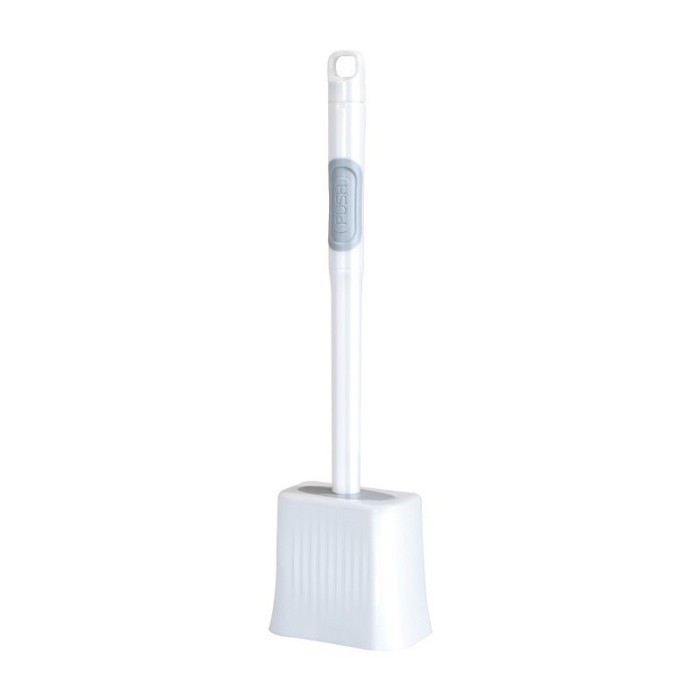 Perie de Toaleta, Flippy, cu Recipient pentru Lichid, perie din TPR, Montare fara Perfoare, 12 x 6.5 x 40 cm, Alb