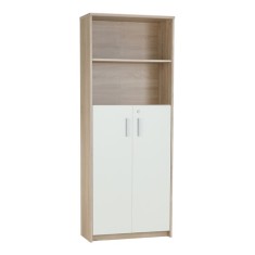 Dulap 2 polite 2 usi din pal stejar sonoma alb Johan 73x34x186 cm