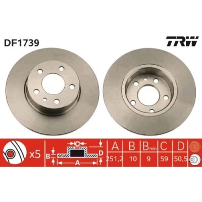 Set discuri frana spate TRW, Alfa Romeo 147 (937), 2000-2010, 156 (932), 1997-2005, 164, 1987-1998; Lancia Delta I, 1979-1994, Lybra (839 ), 07.1999- foto