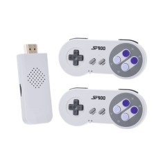 Consola de jocuri, pentru PC sau TV, cu doua joystick-uri wireless, 5000 de jocuri instalate, compatibilitate HD, alb/gri