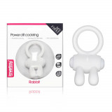 Power Clit - Inel cu vibrații pentru penis, 3.5 cm, alb, Orion