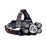 Cumpara ieftin Lanterna de cap, 5 x XML-T6, 2 Baterii, LED, 10000 Lm, Negru, Oem