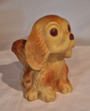 Cocker Spaniel catel figurina din cauciuc Jucarie, veche Aradeanca din anii 1970