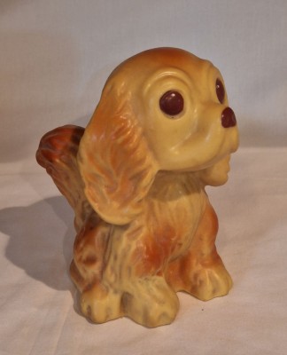 Cocker Spaniel catel figurina din cauciuc Jucarie, veche Aradeanca din anii 1970 foto