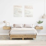 Gossi cadru pat fara saltea stejar artisan 120x200 cm lemn prelucrat