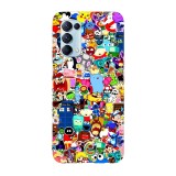 Husa compatibila cu Oppo A72 model Cartoons Stickers, Silicon, TPU, Viceversa, Transparent, Carcasa