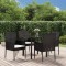 vidaXL Set mobilier de grădină cu perne, 5 piese, negru, poliratan 3185156