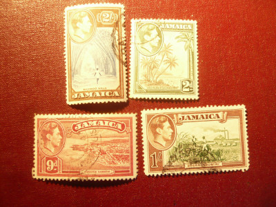 Serie mica Jamaica 1938 George VI , Peisaje , 4 val. stampilate foto