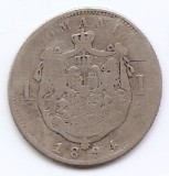 Romania 1 Leu 1894 - Carol I, Argint, KM-24