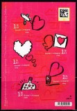 Finlanda 2008 - Valentine&#039;s Day, bloc timbre autocolant neuzat