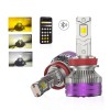 Set 2 Becuri Auto H8 / H11 LED CSP 160W 3000K 4300K 6500K Galben-Alb Reglabil Din Aplicatie, 16000LM Canbus, Fara Eroare de Bec Ars, cu Ventilator pen