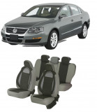 Set huse scaune compatibile VW Passat B6 (2005-2010)Piele+Textil (Compatibile cu sistem AIRBAG)