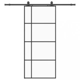 Cumpara ieftin Usa glisanta cu set de feronerie neagra 90x205 cm Sticla ESG