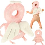 Cumpara ieftin Rucsac de siguranta, pentru copii, protectia capului, bretele reglabile, poliester, 31 x 19 x 8 cm, roz, model ingeras