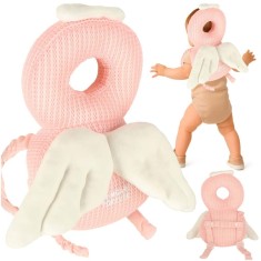 Rucsac de siguranta, pentru copii, protectia capului, bretele reglabile, poliester, 31 x 19 x 8 cm, roz, model ingeras