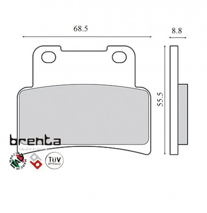 Set placute frana FT3098 - Aprilia RS 125 (06-) - SL 750 (08-) - Kymco XCiting 400 i (13-) - Yamaha YZF-R (14-) 125cc