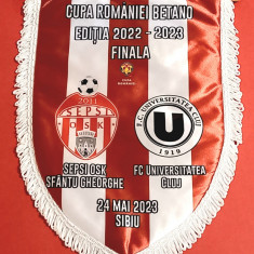 Fanion (de protocol) fotbal SEPSI SF.Gheorghe - "U" CLUJ (Cupa Romaniei 2023)
