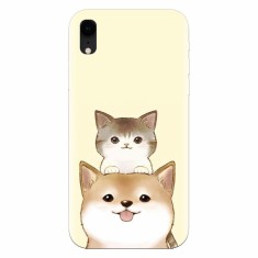 Husa silicon pentru Apple Iphone XR, Two Cat foto