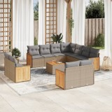 Gossi set canapele de gradina cu perne, 12 piese, bej, poliratan