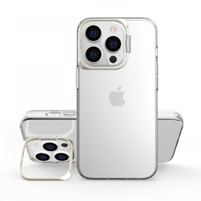 Husa de protectie pentru iphone 14 pro max, cu suport metalic pentru camera, bracket series, flippy, protectie antisoc, pc mat, silicon moale pe margi foto
