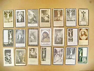 C82M-Semne carte religioase vechi litografice carton anii 1900 Franta Lot 14. foto