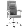 Scaun birou vidaXL gri, material textil, masaj, inclinare, reglabil, suport ceafa, ergonomic, 110 kg