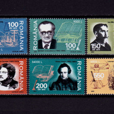 RO 2002 LP1580 "Aniversari - personalitati ", serie , MNH