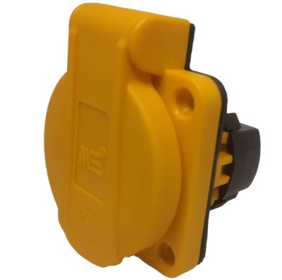 Priza schuko incastrabila galbena pentru tablouri electrice 16A IP54 foto