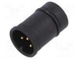 Conector M12 tată 5 pini 4A 60V IP67 LUTRONIC pentru montare pe panou