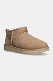 UGG cizme de zăpadă din piele &icirc;ntoarsă Classic Ultra Mini culoarea: maro 1116109.SAN