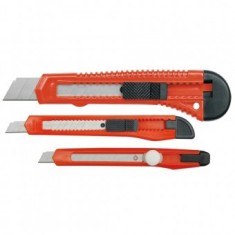 Set 3 cuttere Vorel 76230, maner de plastic