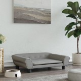 VidaXL Pat de c&acirc;ini, gri deschis, 70x48x22 cm, catifea