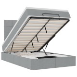 Cumpara ieftin Cadru de pat otoman cu saltea tesatura gri deschis 120x190 cm