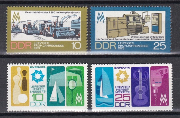 Germania RDG 1973 - T&acirc;rgul de primăvară si toamna de la Leipzig, 2 Serii, MNH