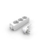 Prelungitor Zelux cu 3 prize, lungime cablu 1 metri, alb, 3x16A