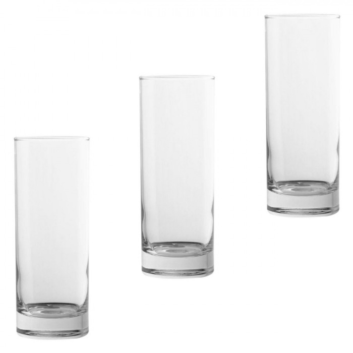 Set Pahare Apă, 3 Bucăți, Capacitate 280ml, Sticlă Transparentă