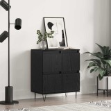 VidaXL Bufet cu depozitare cu ușă Negru 60 x 35 x 70 cm Lemn compozit