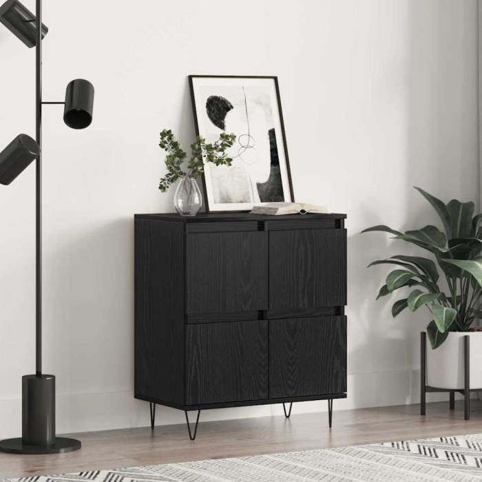 vidaXL Bufet Negru 60 x 35 x 70 cm Lemn compozit