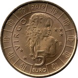 San Marino 5 Euro 2019 - (Zodia Virgo/Fecioara) 26.95 mm, SM1, KM-584 UNC !!!