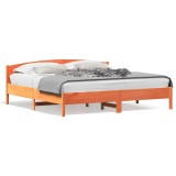 Cumpara ieftin Cadru de pat fara saltea, maro ceruit 200x200 cm lemn masiv pin