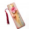 Semn de carte cu garoafe, semn de carte pe lemn cu model floral 41747