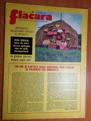 revista flacara 16 august 1975-art si foto ocna sibiului si sudul olteniei foto