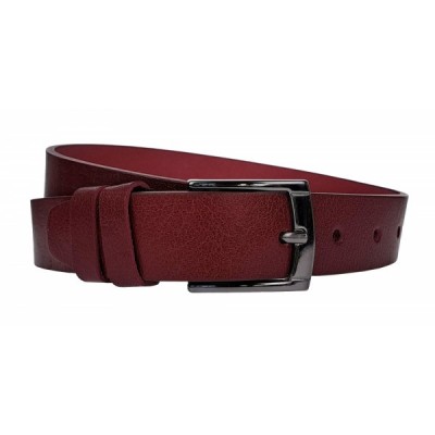 Curea barbati, eleganta, pentru costum, din piele naturala, Bordeaux, 3cm - CK74VIS foto