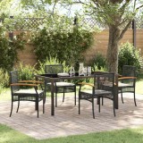 vidaXL Set de masă pentru grădină 5 pcs Negru poliratan