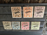 Lor timbre Iran, 1928, Posta Aeriana, supratipar, 7 val, MH, urme sarniera,rare