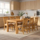 Cumpara ieftin Set de dining DEVENTER 7 buc. Gri 200 x 100 x 75 cm
