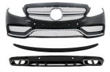 Bara Fata Mercedes C-Class C205 A205 Coupe Cabriolet (2014-2019) cu Difuzor Bara Spate si Eleron Portbagaj C63S Design Performance AutoTuning